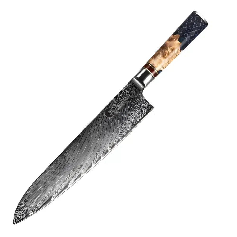 Šéfkuchařský nůž z damaškové oceli SaKuRo Honey 24,1 cm